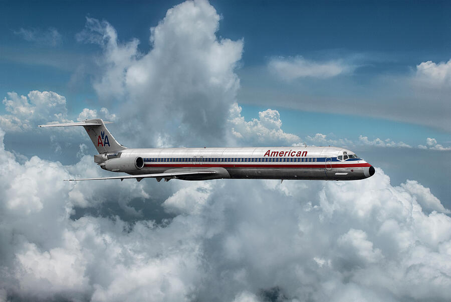 American Airlines MD-82 #1 Mixed Media by Erik Simonsen