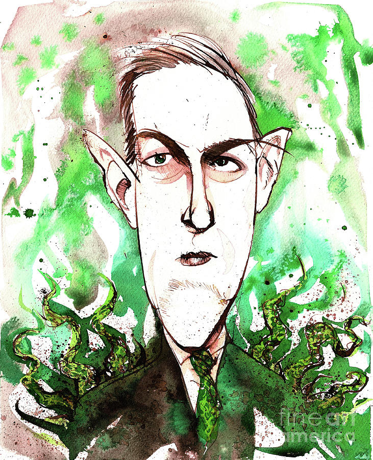 Science Fiction Painting - American Horror And Science Fiction Writer Howard Phillips Lovecraft by Neale Osborne