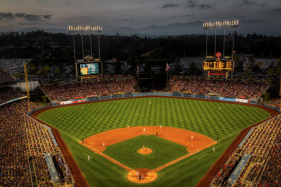 Los Angeles Dodgers Photograph - An Evening At Dodger Stadium #2 by Mountain Dreams