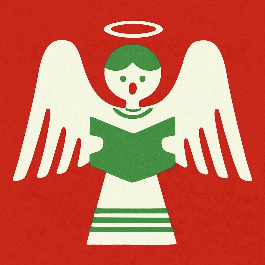 Christmas Drawing - Angel Singing #2 by CSA Images