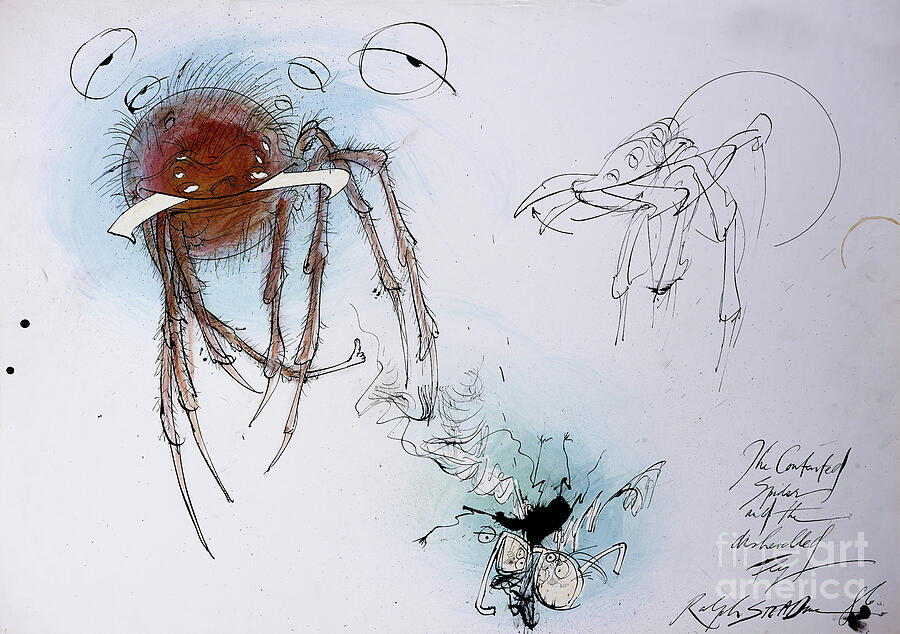 Animals (insects), Bernard The Lazy Spider, 1986 (ink On Paper) Drawing by Ralph Steadman