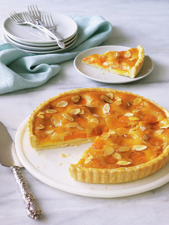 Apricot Tart With Frangipane Filling #2 Photograph by Valerie Janssen