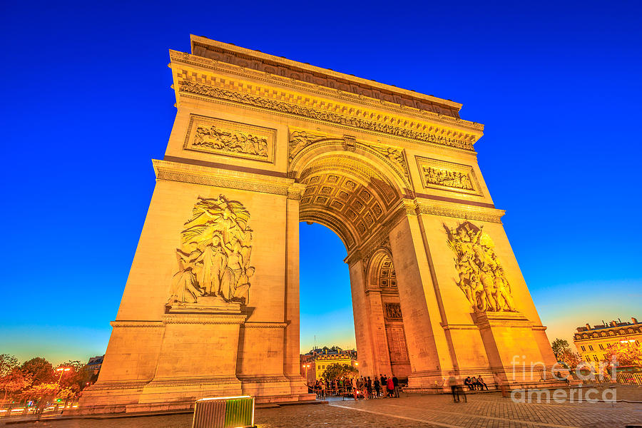 Arc de Triomphe blue hour #2 Photograph by Benny Marty