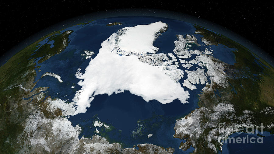 Arctic Ice Minimum Extent #2 Photograph by Nasa/gsfc/scientific Visualization Studio/science Photo Library
