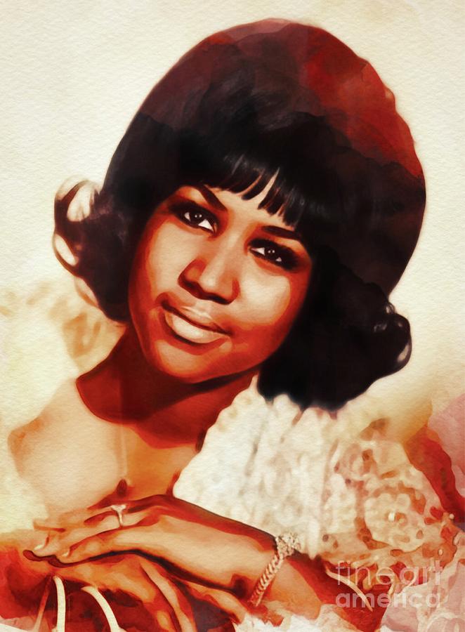 Hollywood Painting - Aretha Franklin, Music Legend  #2 by Esoterica Art Agency