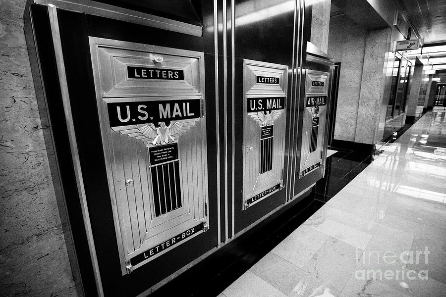 art deco lobby mailbox in the Chicago board of trade building Chicago Illinois USA Photograph by