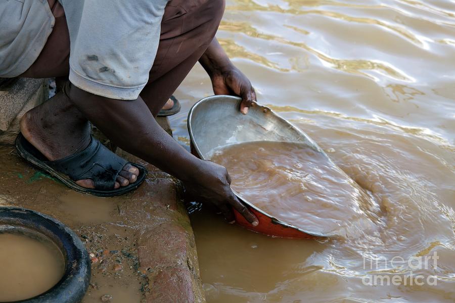 Nature Photograph - Artisan Miner Panning For Gold #2 by Phil Hill/science Photo Library