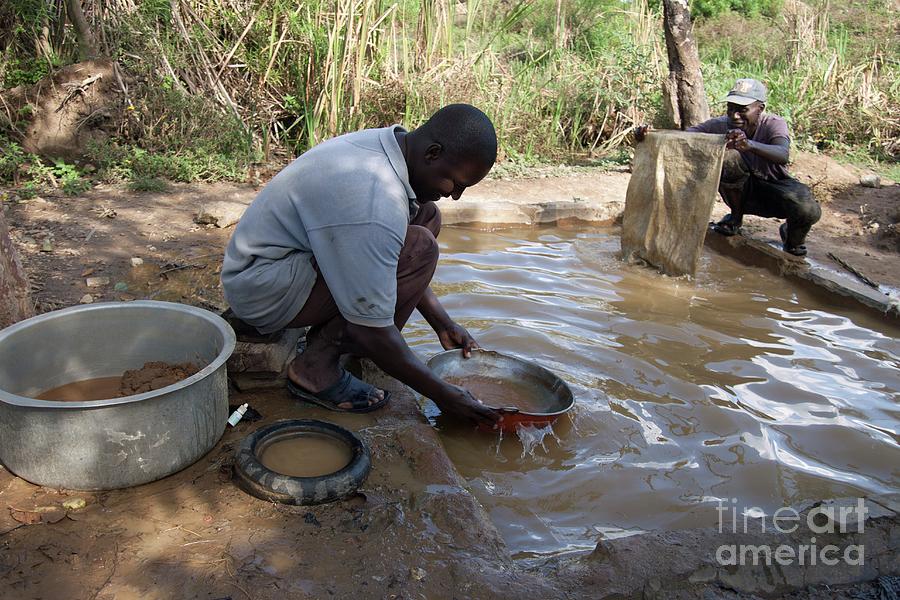 Nature Photograph - Artisan Miners Panning For Gold #2 by Phil Hill/science Photo Library
