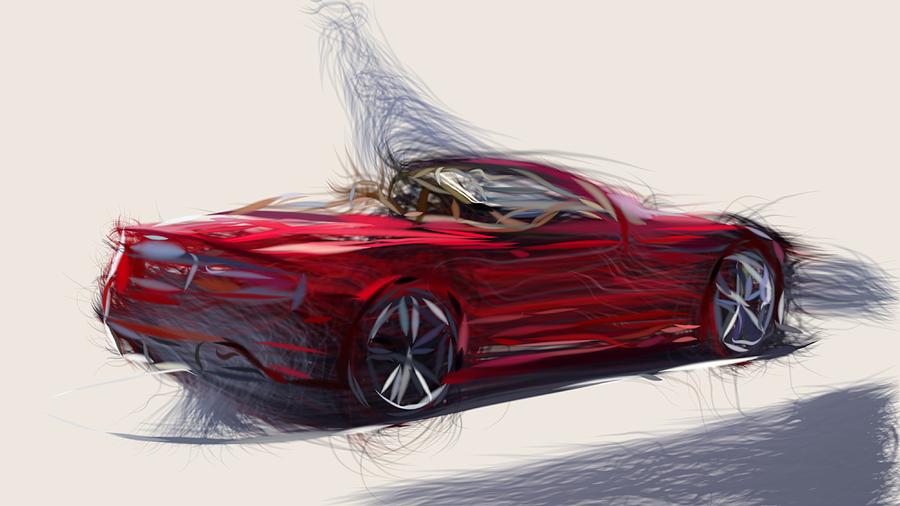 Aston Martin DBS Volante Draw Digital Art by CarsToon Concept