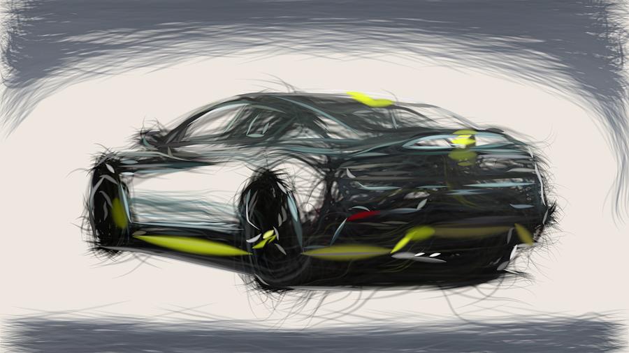 Aston Martin Rapide AMR Drawing #3 Digital Art by CarsToon Concept