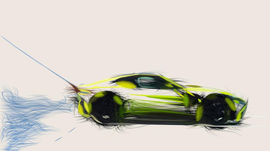 Aston Martin Vantage Drawing #3 Digital Art by CarsToon Concept