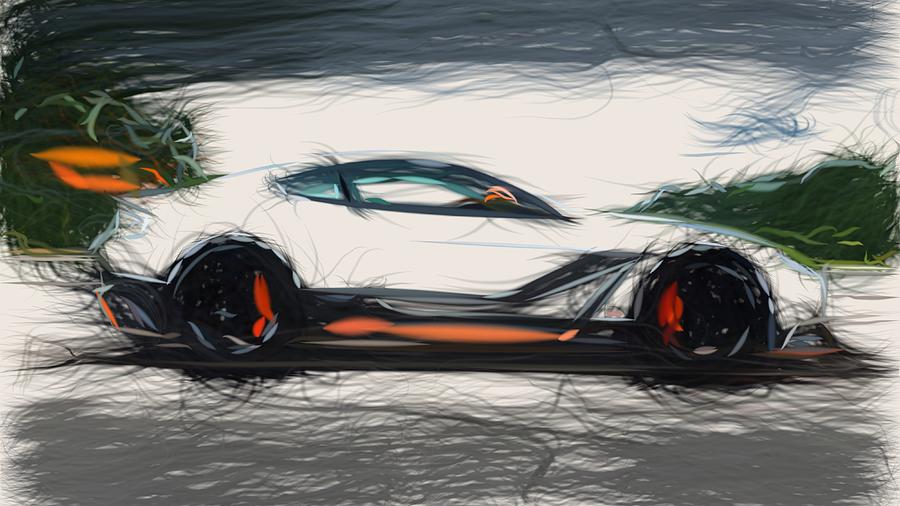 Aston Martin Vantage GT12 Drawing #3 Digital Art by CarsToon Concept