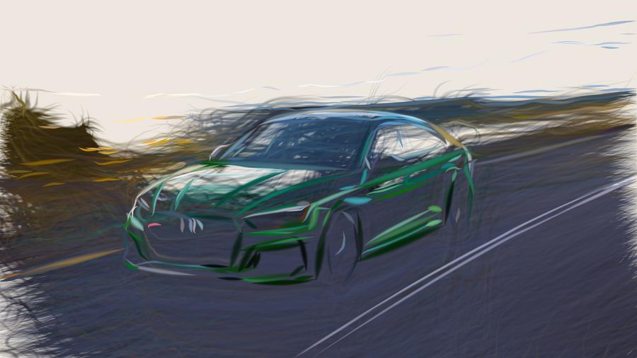 Audi RS5 Sportback Drawing #3 Digital Art by CarsToon Concept