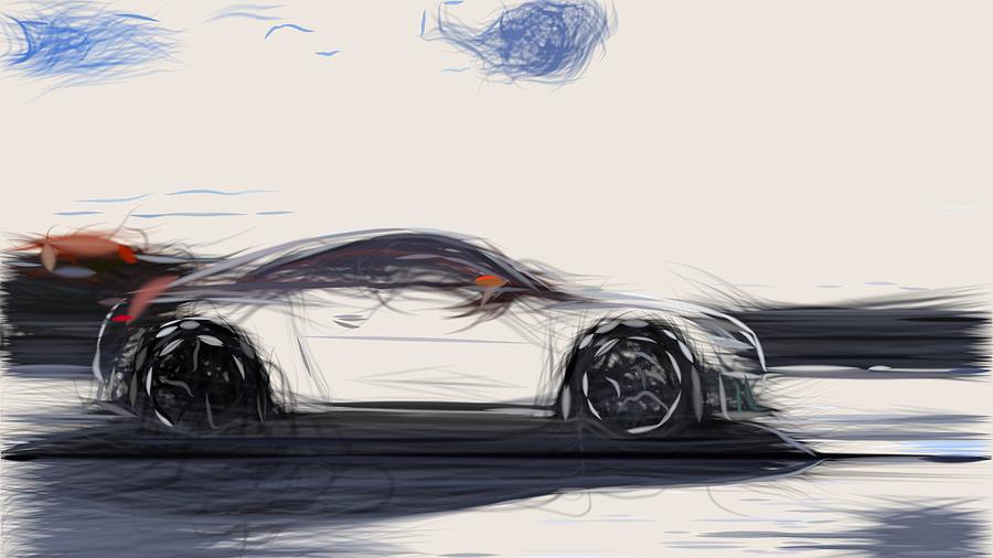 Audi TT Clubsport Turbo Drawing #3 Digital Art by CarsToon Concept
