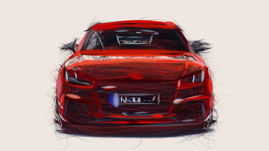 Audi TT RS Performance Parts Drawing #3 Digital Art by CarsToon Concept