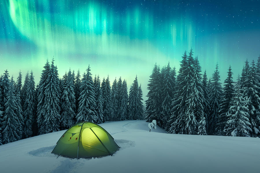 Winter Photograph - Aurora Borealis. Northern Lights #2 by Ivan Kmit