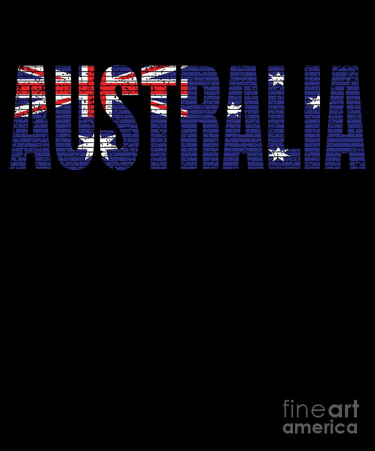 Australia Flag Vintage Australian National Country Gift Digital