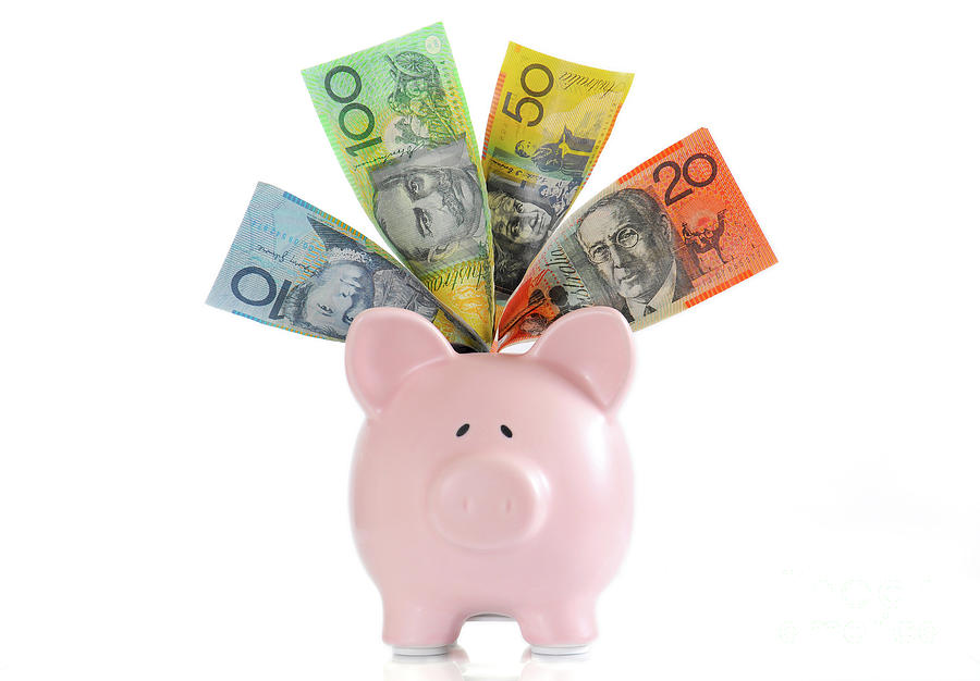 Australian Money with Piggy Bank #2 Photograph by Milleflore Images