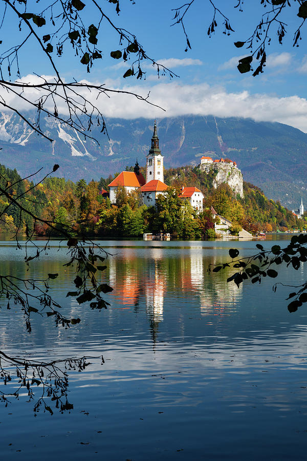 Autumn colours at Lake Bled Photograph by Ian Middleton