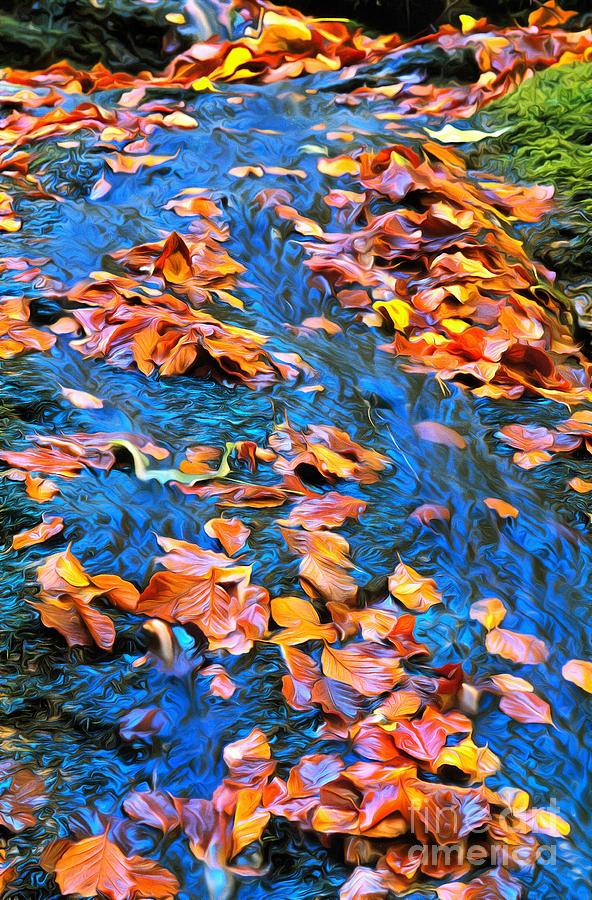 Autumn leaves Painting by George Atsametakis