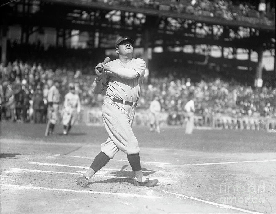 Babe Ruth Swinging Bat by Bettmann