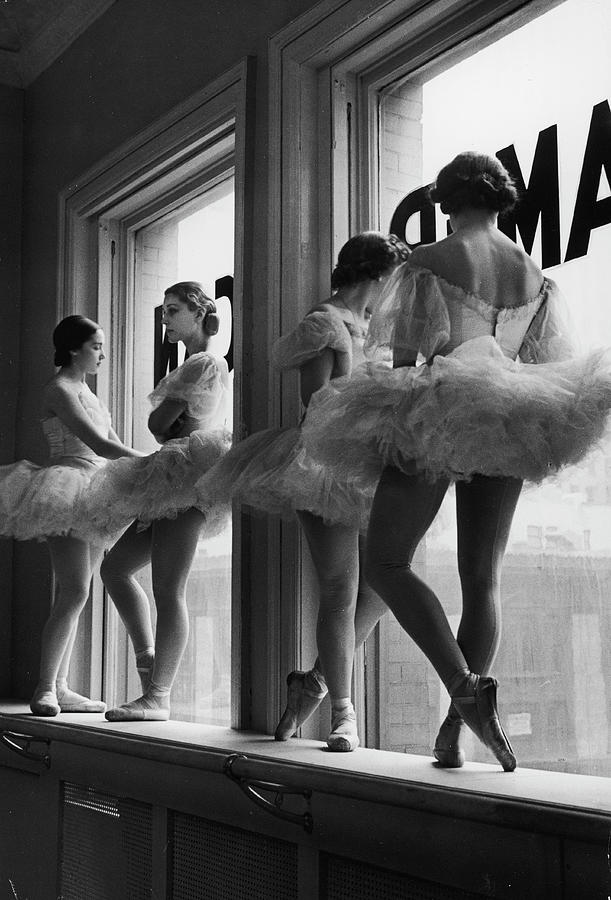 Ballerinas Standing On Window Sill In Photograph by Alfred Eisenstaedt Ballerinas Standing On Window Sill In Photograph by Alfred Eisenstaedt