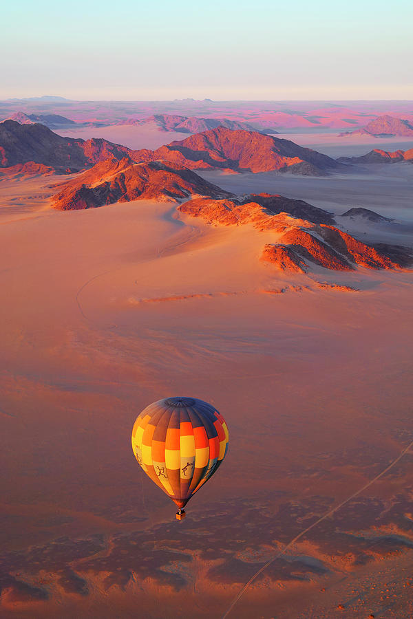 Balloon Over Namib Desert Dunes #2 Photograph by Hiroya Minakuchi