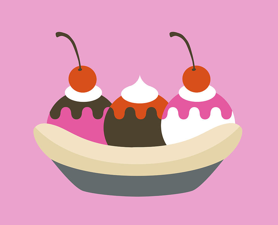Ice Cream Drawing - Banana Split #2 by CSA Images