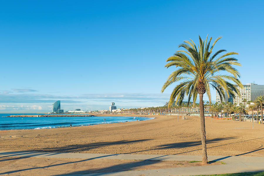 Barceloneta Beach In Barcelona Photograph by Prasit Rodphan - Fine Art ...