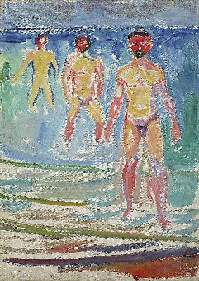 Edward Munch Painting - Bathing Men by Edvard Munch