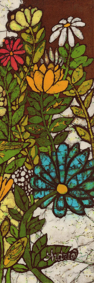 Batik Flower Panel II #2 Painting by Andrea Davis