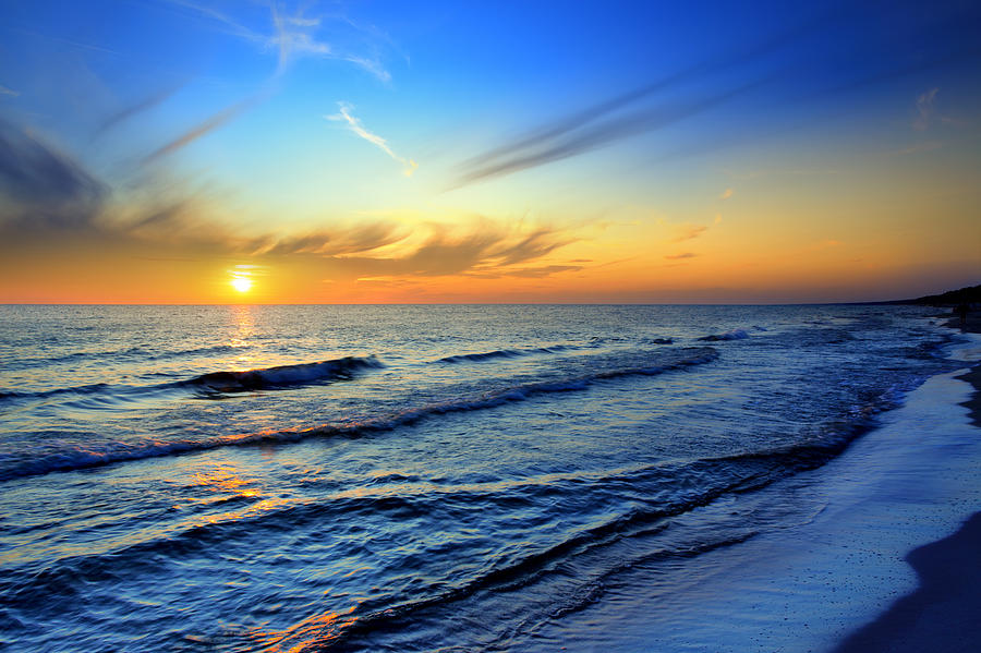 Beach And Sea Sunset #2 Photograph by Konradlew