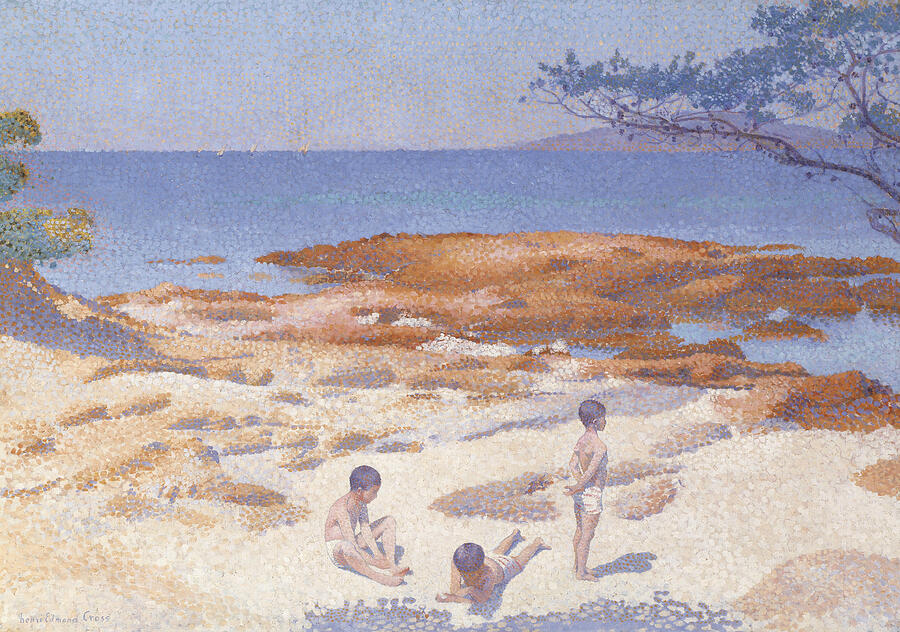 Beach at Cabasson, from 1891-1892 Painting by Henri-Edmond Cross
