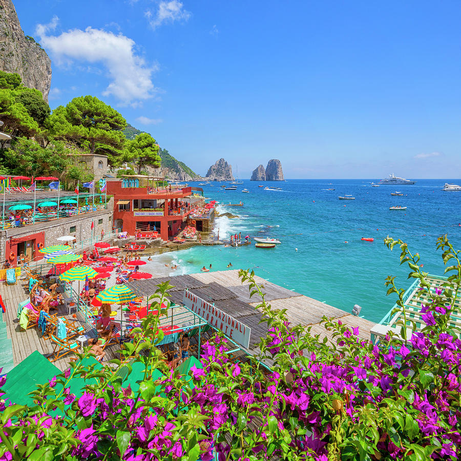 Beach & Faraglioni, Capri, Italy #2 Digital Art by Pietro Canali