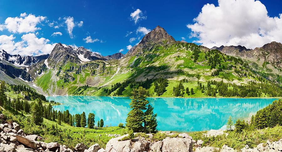 Summer Photograph - Beautiful Turquoise Lake In Altai #2 by DPK-Photo