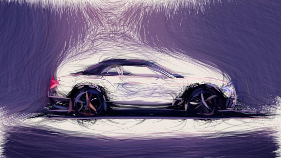 Bentley Continental GT Convertible Drawing #3 Digital Art by CarsToon Concept