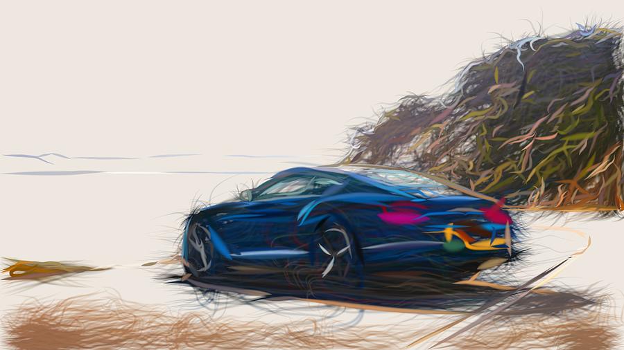 Bentley Continental GT Drawing #3 Digital Art by CarsToon Concept
