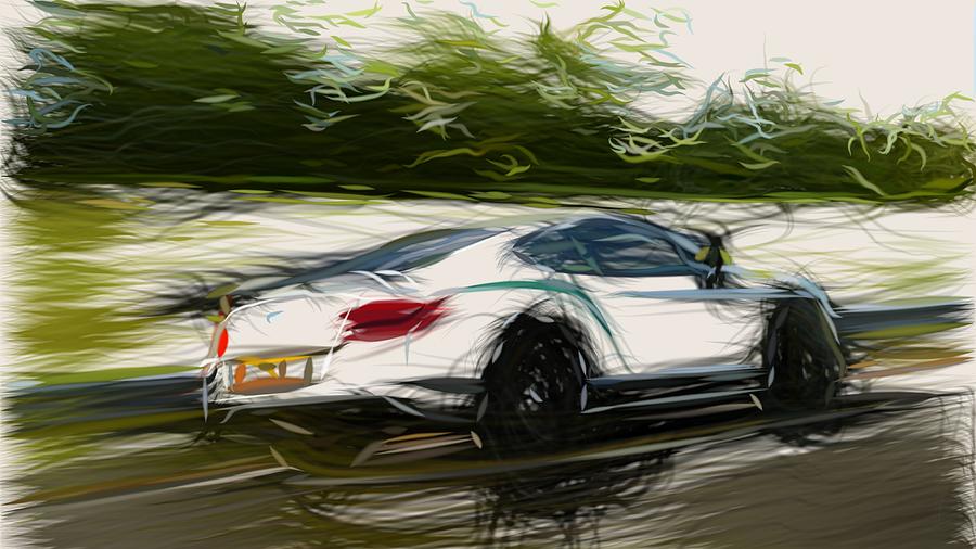 Bentley Continental GT3 R Drawing #3 Digital Art by CarsToon Concept