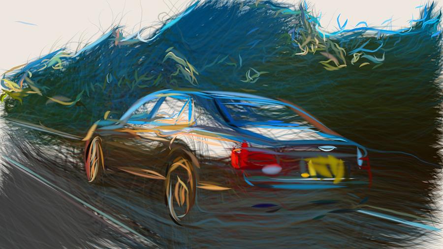 Bentley Flying Spur Drawing #3 Digital Art by CarsToon Concept