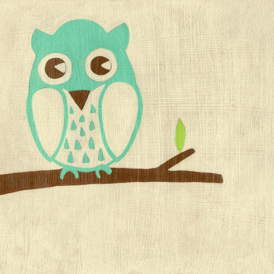 Owl Painting - Best Friends - Owl #2 by Chariklia Zarris