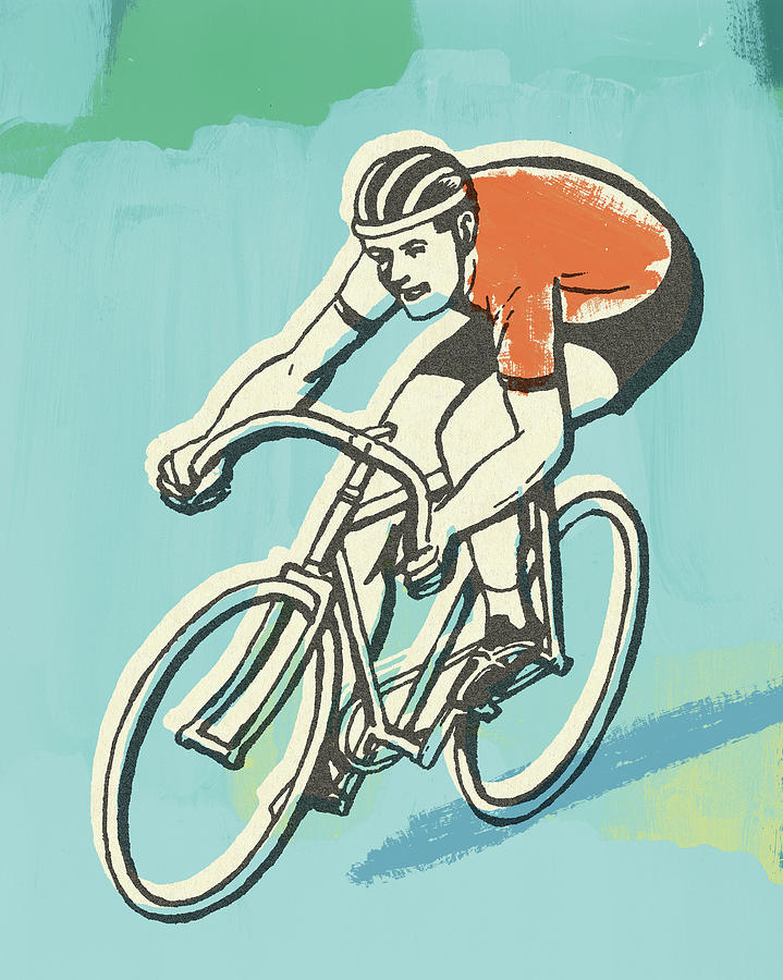 Sports Drawing - Bicycle Racer #2 by CSA Images