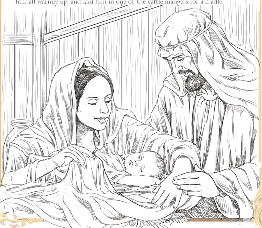 Share more than 84 sketch of jesus birth super hot - seven.edu.vn
