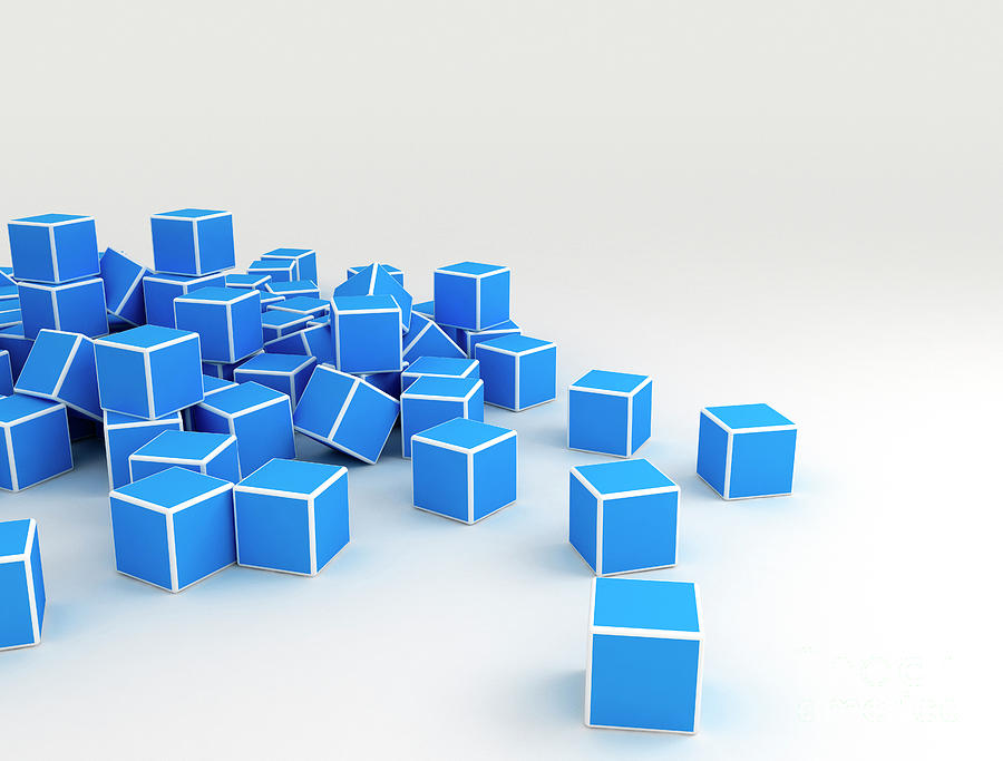 Blue Cubes #2 Photograph by Jesper Klausen/science Photo Library