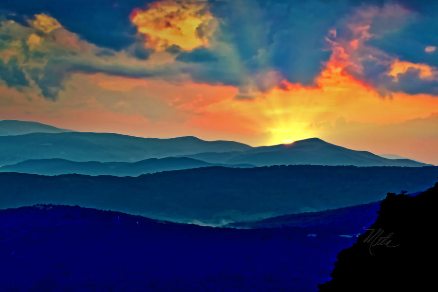 Blue Ridge Mountains Sunset Photograph by Meta Gatschenberger