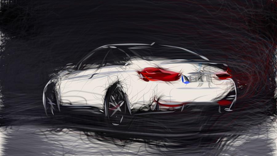 BMW 4 Series Coupe Drawing Digital Art by CarsToon Concept - Fine Art ...