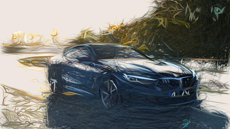 BMW 8 Series Coupe Drawing #3 Digital Art by CarsToon Concept