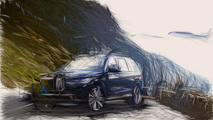 BMW X7 Drawing #3 Digital Art by CarsToon Concept