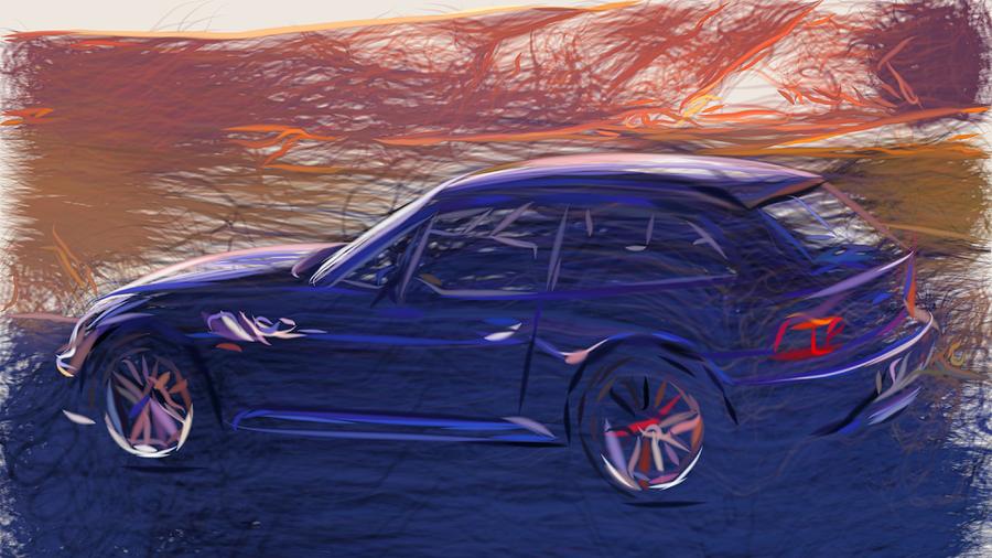 Bmw Z3 Coupe Draw Digital Art By Carstoon Concept Fine Art America