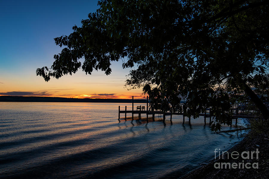 Boat Dock Sunset On Seneca Lake by Michael D Miller Boat Dock Sunset On Seneca Lake by Michael D Miller