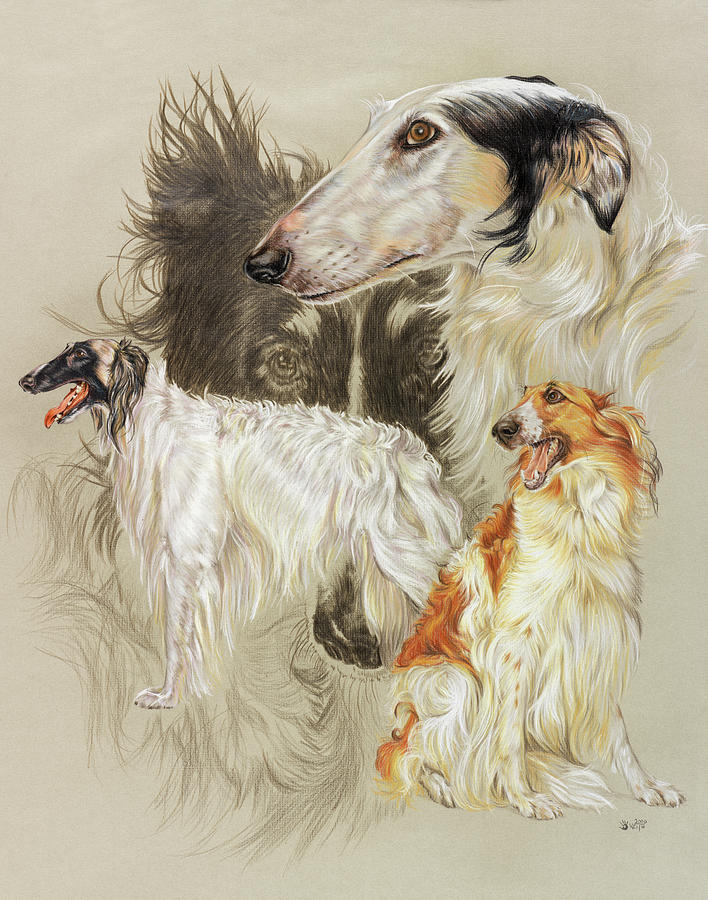 Animal Painting - Borzoi #2 by Barbara Keith